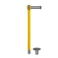 Montour Line Stanchion Belt Barrier Removable Base Yellow Post 11ft.Bk/W H Belt MSX630R-YW-BWH-110